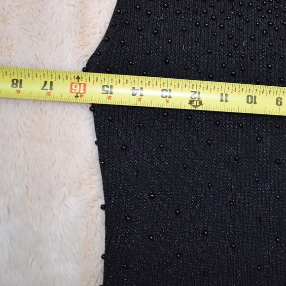 VTG Talk Of The Walk Beaded Sleeveless Sweater Blouse Black Size S M L - Picture 15 of 15